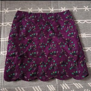 Lilly Pultizer Corduroy Purple Floral Skirt